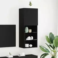 TV spintelių komplektas Juodas ąžuolas 40,5 x 30 x 102 cm