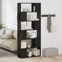 TV spintelių komplektas Juoda 80 x 24 x 186 cm Apdirbta mediena