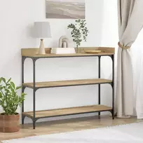 Konsolinis stalas su lentyna artisano ąžuolo 100 x 30 x 80 cm