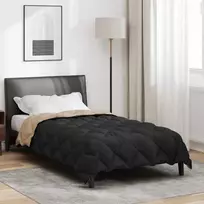 Žiemos antklodė Juoda ir taupe 140 x 200 cm Mikropluoštas