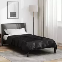Pilna metų antklodė Juoda 140 x 200 cm Satin ir mikropluoštas
