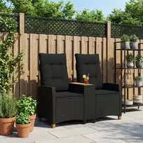 Reclining Bench with Table Juoda 126 x 65 x 112 cm poliratanas