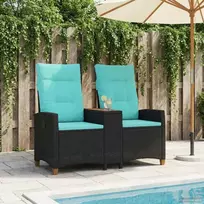 Reclining Bench with Table Juoda ir turkio 126 x 65 x 112 cm
