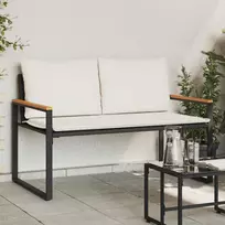 suoliukas Juoda ir kreminė balta 115 x 65 x 72 cm Ratanas