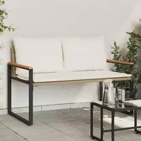 suoliukas Bežė ir kreminė balta 115 x 65 x 72 cm Ratanas