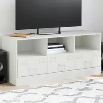 Televizoriaus spintelė, baltos spalvos, 99x39x44cm, plienas