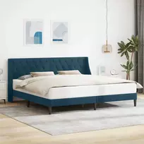 Lovos rėmas su galvūgalio Mėlyna 180 x 200 cm Aksomas