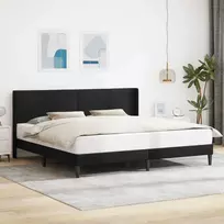 Lovos rėmas su galvūgalio Juoda 180 x 200 cm Aksomas