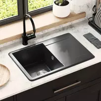 Kriauklė Juoda 670 x 460 mm Granitas