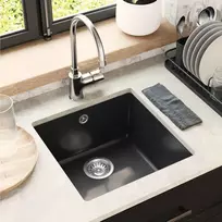 Kriauklė Juoda 430 x 460 mm 80% Kvarcas ir 20% Derva
