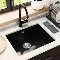 Kriauklė Juoda 530 x 460 mm 80% Kvarcas ir 20% Derva