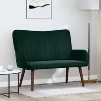 Dvitaškė sofa Tamsiai žalia 115 x 61 x 87 cm Aksomas