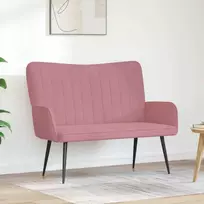 Dvitaškė sofa Rožinė 115 x 61 x 87 cm Aksomas