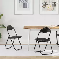 Sulankstoma kėdė 2 pcs Juodas 48 x 43,5 x 81 cm Dirbtinė oda