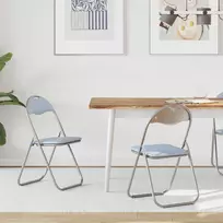 Sulankstoma kėdė 2 pcs Pilka 48 x 43,5 x 81 cm Dirbtinė oda