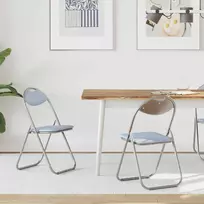 Sulankstoma kėdė 2 pcs Pilka 48 x 43,5 x 81 cm Dirbtinė oda