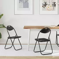 Sulankstoma kėdė 2 pcs Juodas 48 x 43,5 x 81 cm Dirbtinė oda