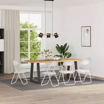 Sulankstoma kėdė 8 pcs Baltas 48 x 43,5 x 81 cm Dirbtinė oda
