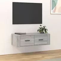 Pakabinama TV spintelė, pilka ąžuolo, 80x36x25cm, mediena