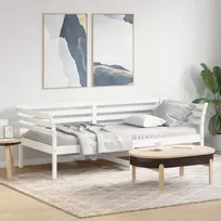 Dieninė lova be čiužinio Balta 100x200 cm medžio masyvo pušis