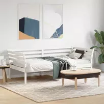Dieninė lova be čiužinio Balta 75x190 cm medžio masyvo pušis
