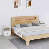 Naktinės spintelės, 2vnt., baltos, 40x34x45cm, pušies masyvas