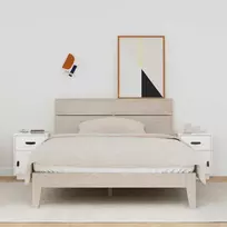 Naktinės spintelės, 2vnt., baltos, 40x34x55cm, pušies masyvas