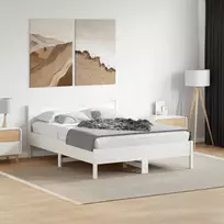 Lovos rėmas be čiužinio, baltas, 140x200cm, pušies masyvas