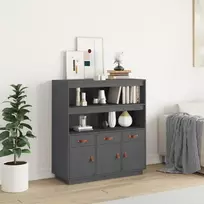Komoda, pilka, 100x40x108,5cm, pušies medienos masyvas