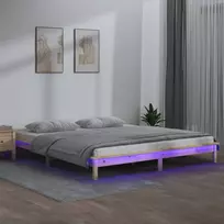 Lovos rėmas su LED, 160x200cm, medienos masyvas