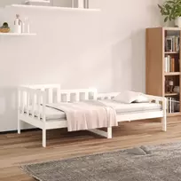 Lova be čiužinio, balta, 90x200cm, pušies medienos masyvas