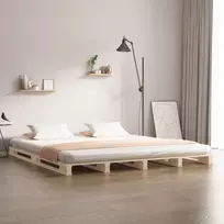 Lova iš palečių, 140x200cm, pušies medienos masyvas
