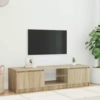 Televizoriaus spintelė su LED, dūminio ąžuolo, 140x40x36cm