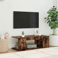 TV spintelė su LED apšvietimu, dūminio ąžuolo, 90x39x30cm