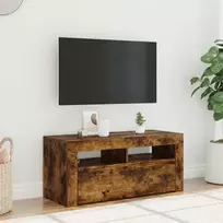 TV spintelė su LED apšvietimu, dūminio ąžuolo, 90x35x40cm