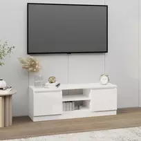 Televizoriaus spintelė su durelėmis, balta, 102x30x36cm