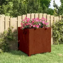 Lovelis su kojelėmis, rūdžių, 50x50x50cm, Corten plienas