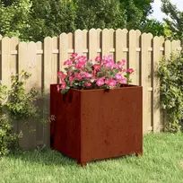 Lovelis su kojelėmis, rūdžių, 40x40x40cm, Corten plienas