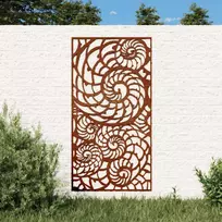 Sodo sienos dekoracija, 105x55cm, corten plienas, kriauklės