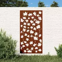 Sodo sienos dekoracija, 105x55cm, corten plienas, klevo lapai