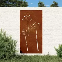 Sodo sienos dekoracija, 105x55cm, corten plienas, gėlių dizaino