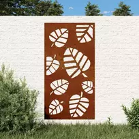 Sodo sienos dekoracija, 105x55cm, corten plienas, lapų dizaino