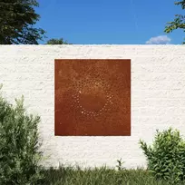 Sodo sienos dekoracija, 55x55cm, corten plienas, saulės dizaino