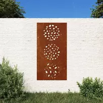 Sodo sienos dekoracija, 105x55cm, corten plienas, lapų dizaino