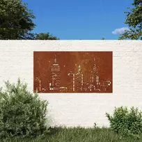 Sodo sienos dekoracija, 105x55cm, corten plienas, panorama