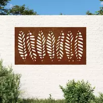 Sodo sienos dekoracija, 105x55cm, corten plienas, lapų dizaino