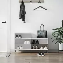 Spintelė batams, baltos spalvos, 102x36x60cm, apdirbta mediena