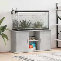 Akvariumo stovas, betono pilkas, 121x41x58cm, inžinerinė mediena