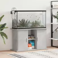 Akvariumo stovas, betono pilkas, 101x41x58cm, inžinerinė mediena
