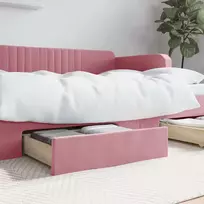 Stalčiai po lova, 2vnt., rožiniai, apdirbta mediena ir aksomas